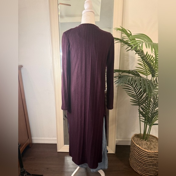 Umgee Deep Purple Long Cardigan Sweater - Picture 5 of 5